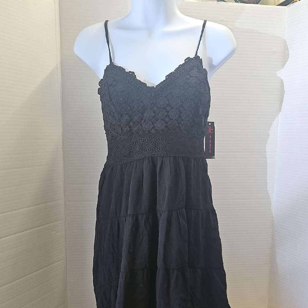 No Boundaries Black Dress, Crochet Top, Size Small.